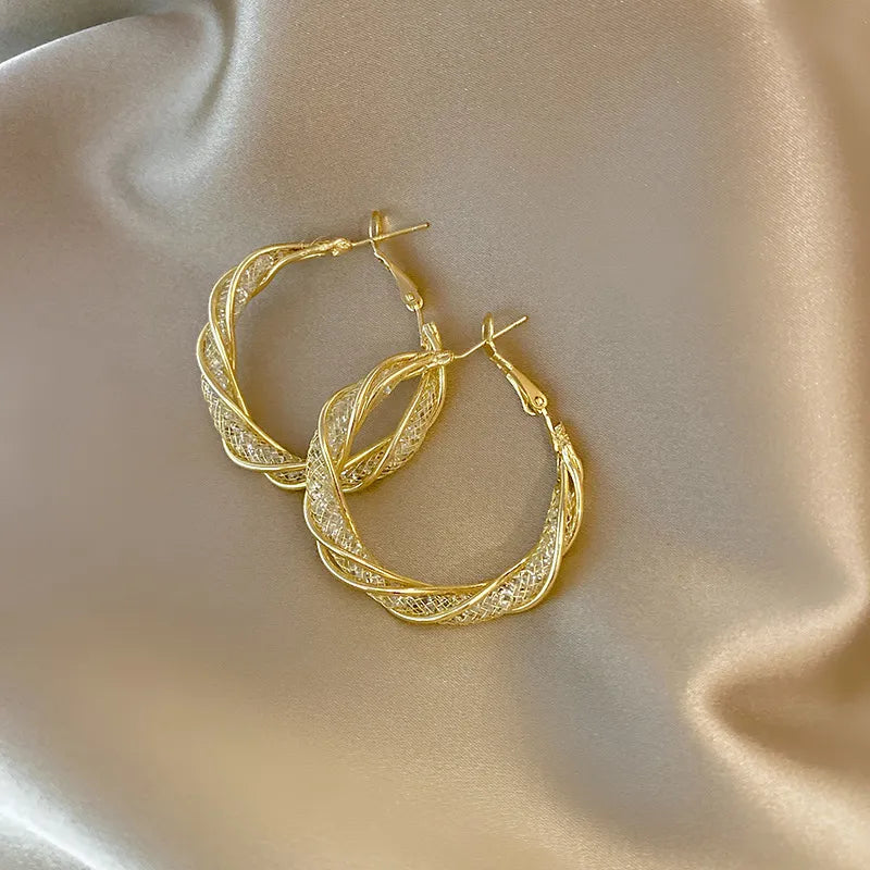 Silver Coated New Wrap Metal Earrings