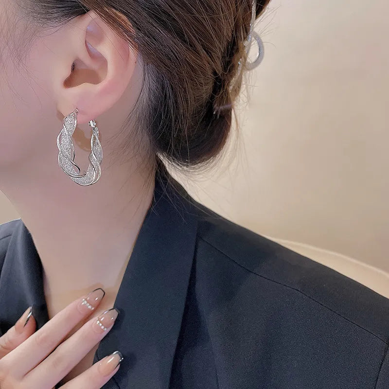 Silver Coated New Wrap Metal Earrings