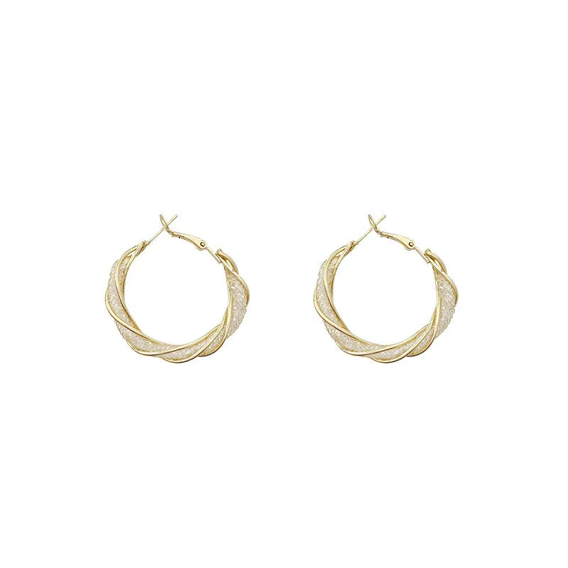 Silver Coated New Wrap Metal Earrings