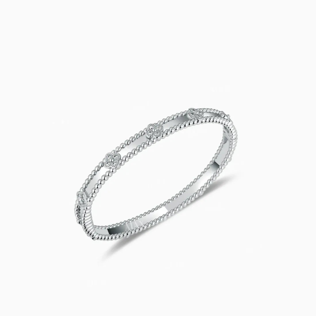 Silver Coated Clover Bracelet