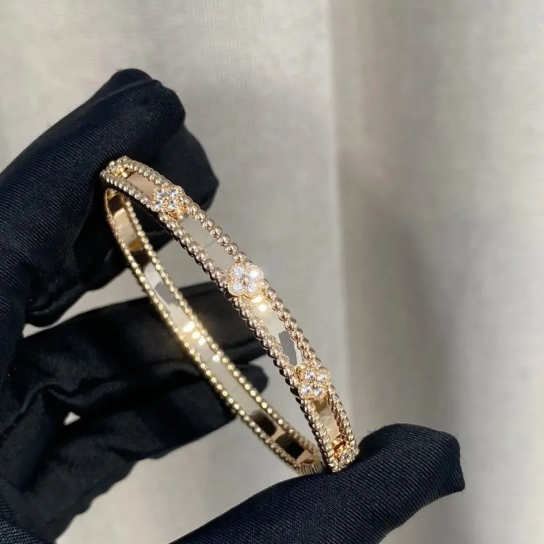 Silver Coated Clover Bracelet