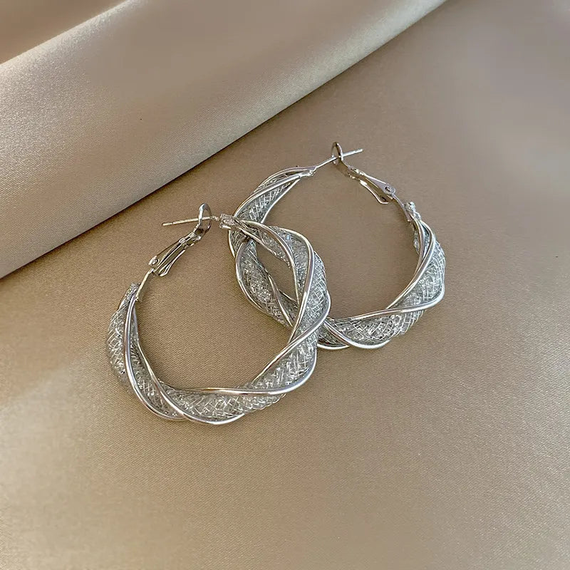 Silver Coated New Wrap Metal Earrings
