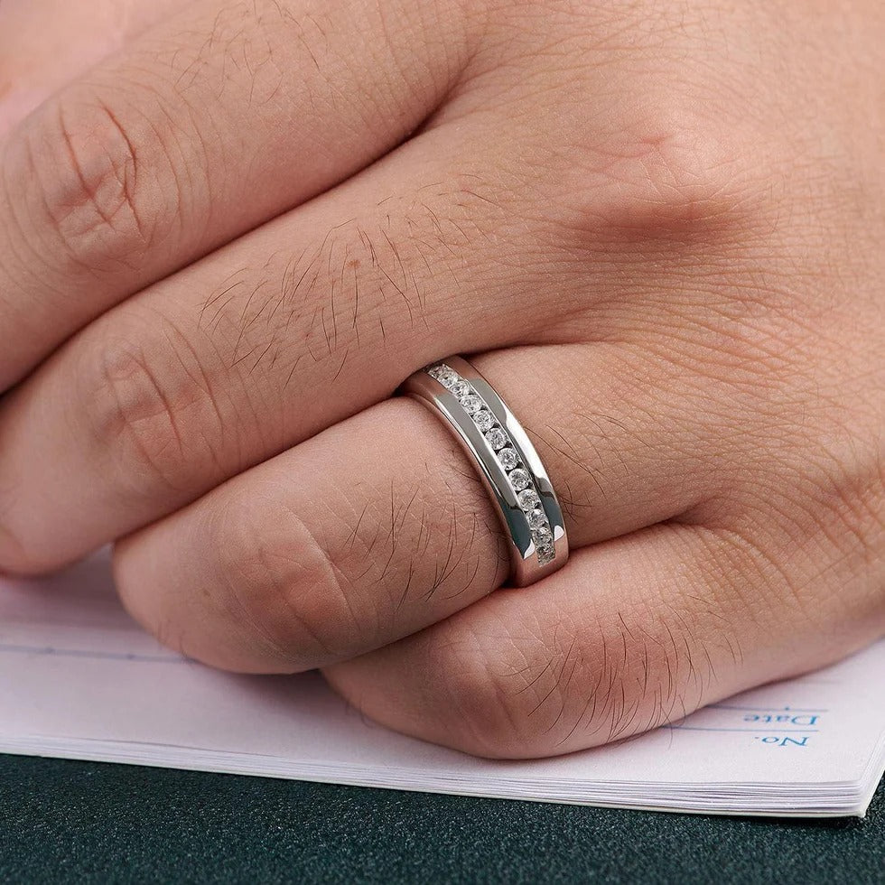 Hallmark Silver Classic Diamond Men's Ring Inspired By Karan Aujla